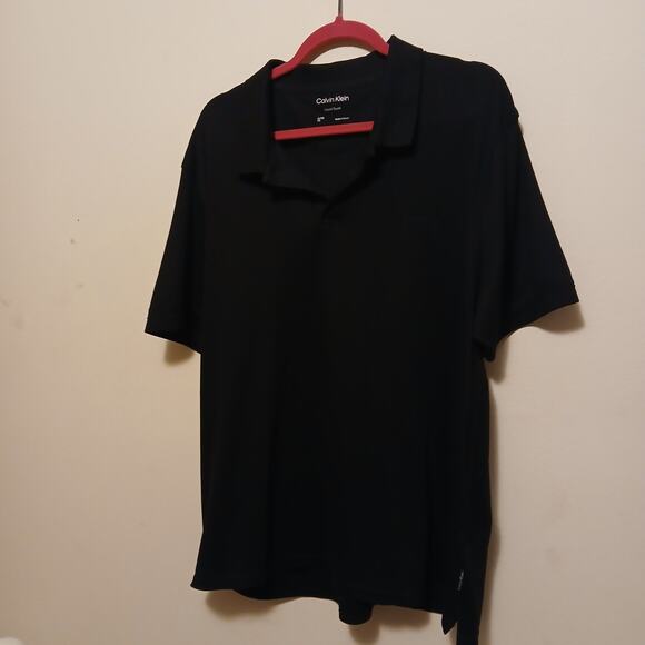 Mens Calvin Klein Liquid Touch XL Black Collard Shirt - Picture 5 of 9